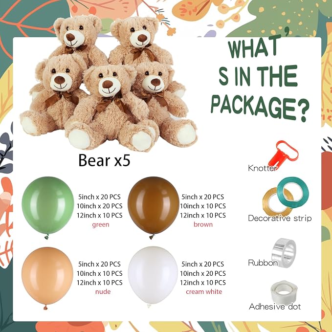 Meooeck 185 Pcs Bear Baby Shower Party Decorations Table Centerpieces 5 Pcs 13. - Image 3