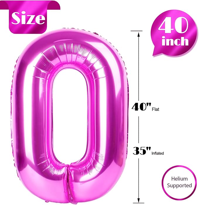 Rosy Purple Number 0 Balloon 40 Inch - Image 5
