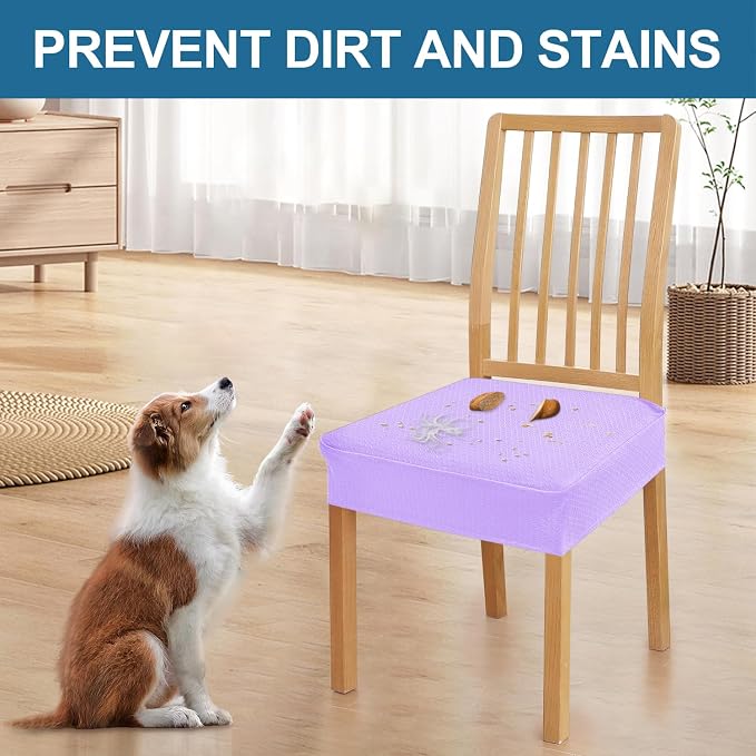 Smiry Waterproof Seat Covers for Dining Room Chairs, No Rear Covers | Stretch - Image 6