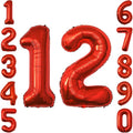 Red Number 12 Balloon 40 Inch, Foil Numeral by Unknown