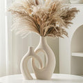 Lvases Snuggle Hollow Ceramic Vase Set of 2, Boho Style Nordic Modern Vase | by modernhomedecoration