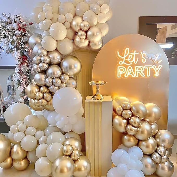 White Sand Balloon Arch Kit, 18 12 10 5 Inch Different Size Balloons - Image 6