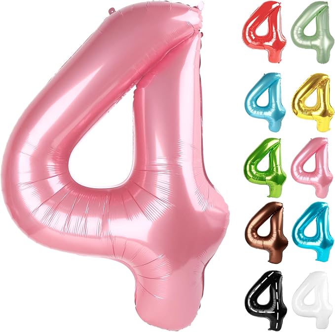 Pearl Pink Number 4 Balloon 40 Inch by IWERP