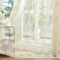 Kotile Beige Lace Floral Curtains by Kotile+Curtains
