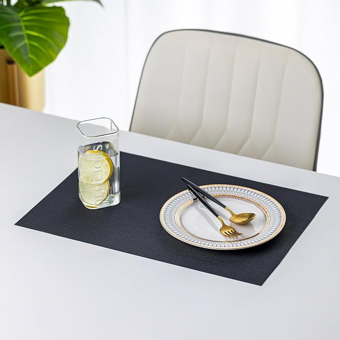 LEXMORE Placemats Set of 6 Vinyl/Plastic Woven Place Mats - Image 7