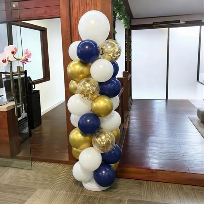 Navy Blue and Gold Confetti Balloons - Image 5