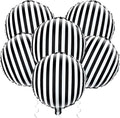 Jobkoo Black and White Striped Balloons 18 Inch Striped Mylar Foil Balloons by Jobkoo