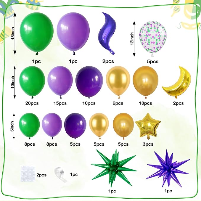 Purple Green Balloon Garland Arch Kit - Image 2