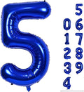Navy Blue 5 Balloons, Self Inflating Digit 5 Balloons by Lingqiang