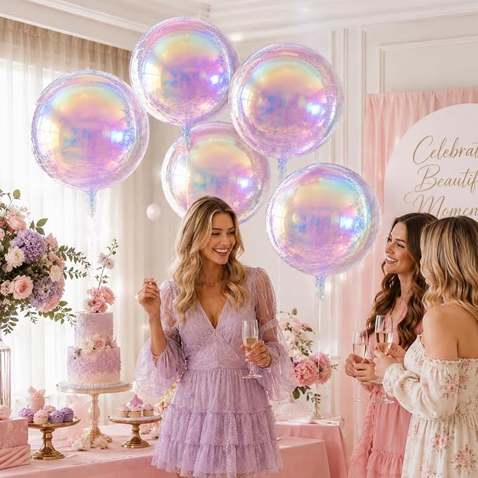 Iridescent Round Balloons, Baby Shower, Rainbow and Party Decorations - Image 5