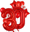 40 Inch Red Number Balloons 30 Foil Balloon 30th Birthday Party Decor 10Pcs | by GGDE