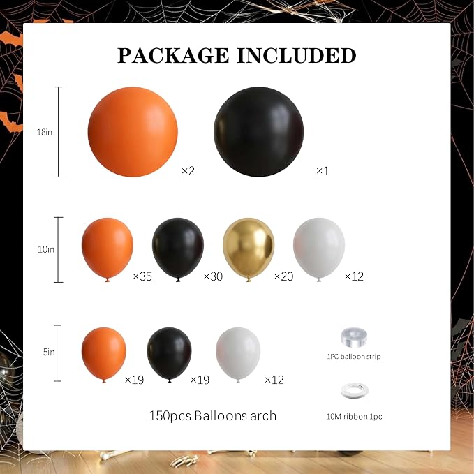 Halloween Balloon Arch Garland Kit, Spooky Party Decorations Background Supplies - Image 2
