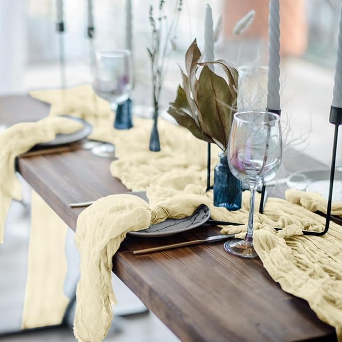 1 Pack Cheesecloth Table Runner 10Ft Christmas Gauze Boho Table Runners - Image 4