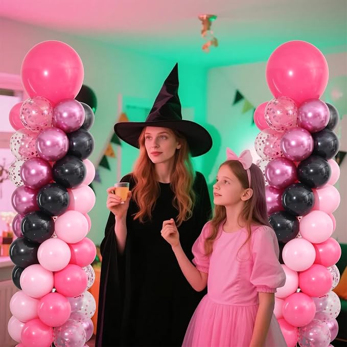 Hot Pink and Black Balloon Column Stand Kit Set of 2 - Image 8