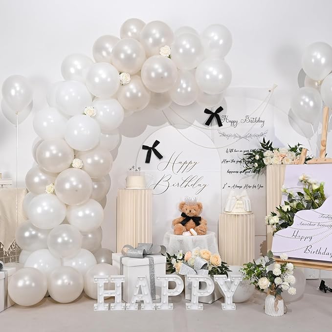 Pearl White Balloons - Image 7