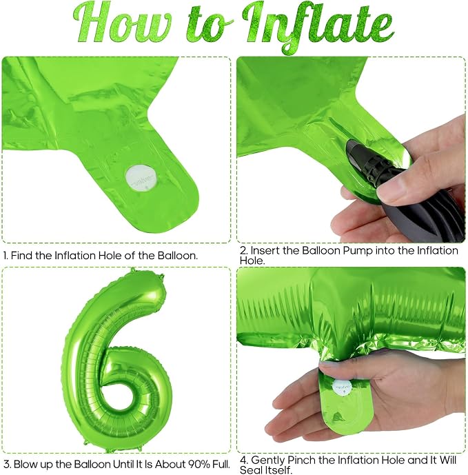 Green Number 6 Balloon 40 Inch, Big Large Foil Helium Number Balloons, Jumbo - Image 7