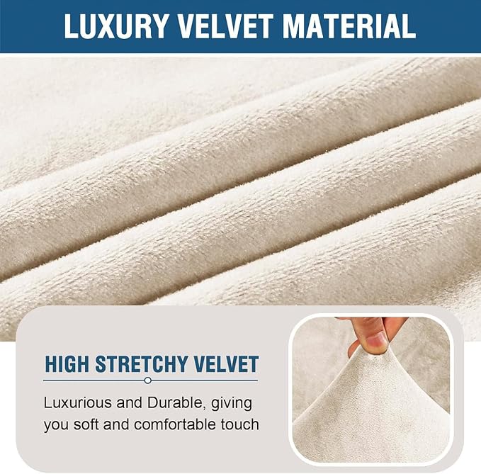 H.VERSAILTEX Armless Accent Chair Covers Thick Velvet Armless Chair Slipcovers - Image 5