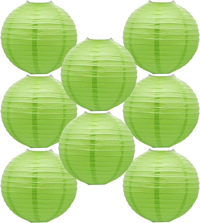 Sage Green Paper Lanterns Chinese Round Lanterns by BARTHEW