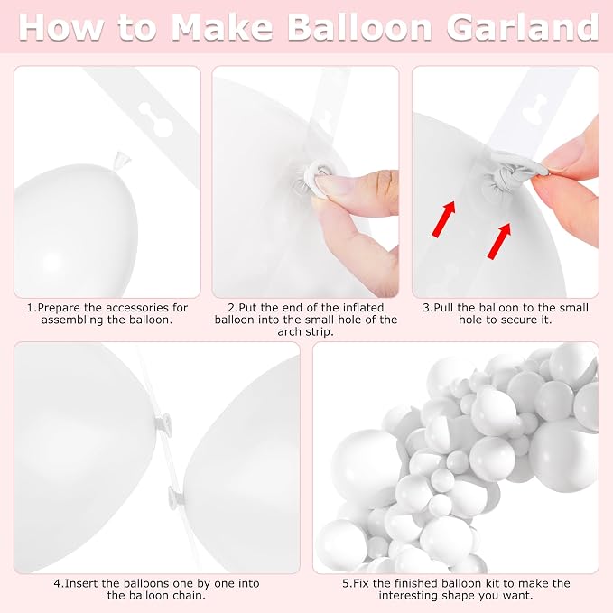 Amandir 153pcs White Balloons Arch Garland Kit Different Sizes | 18 12 10 5 - Image 4