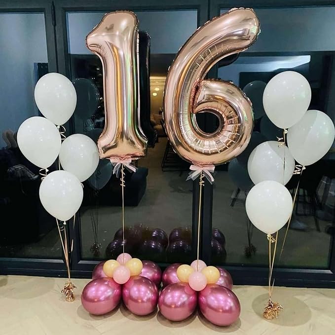 Rose Gold 19 Number Balloons, 40 Inch Giant Number 19 Balloons Foil Mylar - Image 3