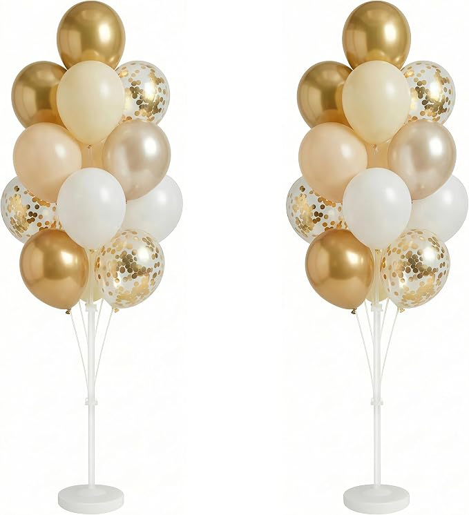 Gold Balloon Column Stand Kit by Tosuced
