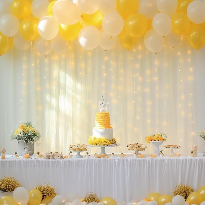 10x10ft Ivory Tulle Backdrop Curtain - Image 8