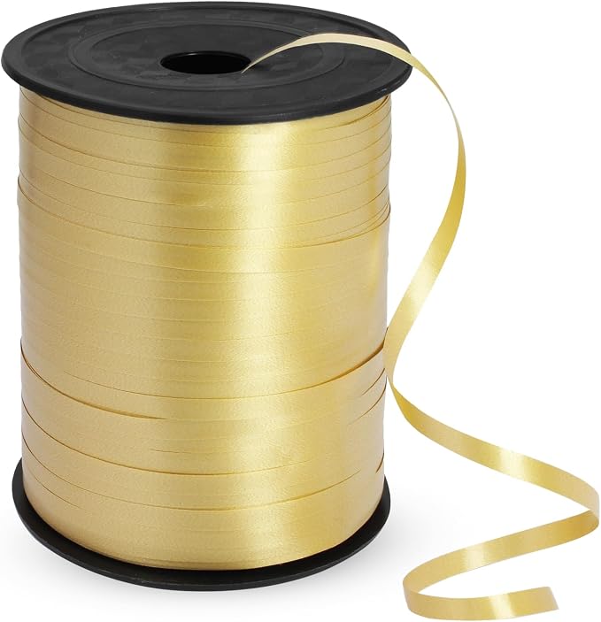 Luomorgo Gold Curling Ribbon, 500 Yards/1 Roll Balloon Ribbon | Plastic Thin - Image 6