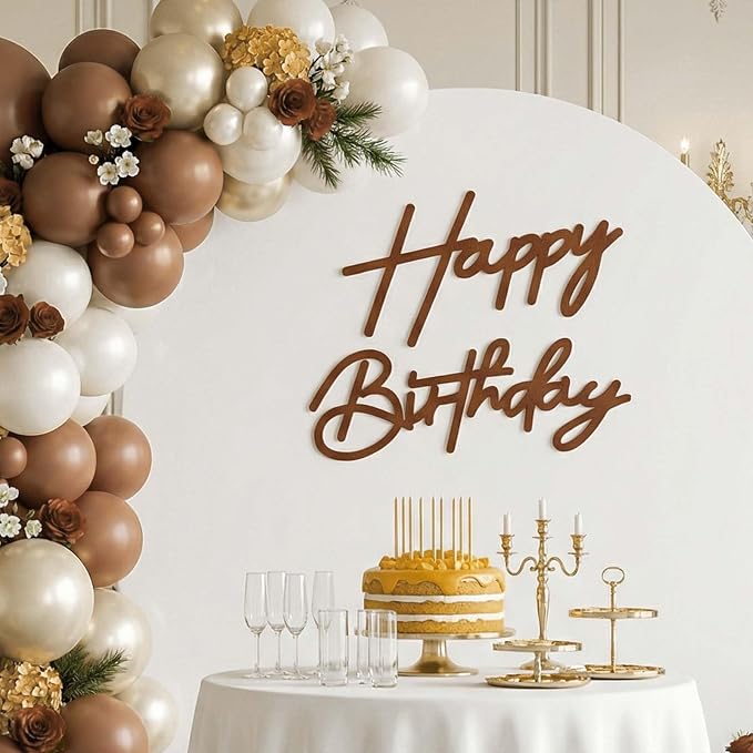 Brown Happy Birthday Sign for Backdrop by CCYXSHOW