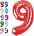 Red Number 9 Balloon 40 inch, Balloon numbers party supplies, deco photo shoot by Upgesy