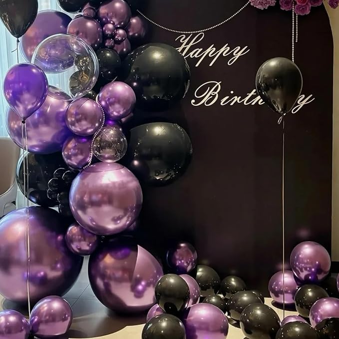 Voircoloria 130pcs Metal Purple Balloons Garland Arch Kit, 18 12 10 5 Inch | - Image 4