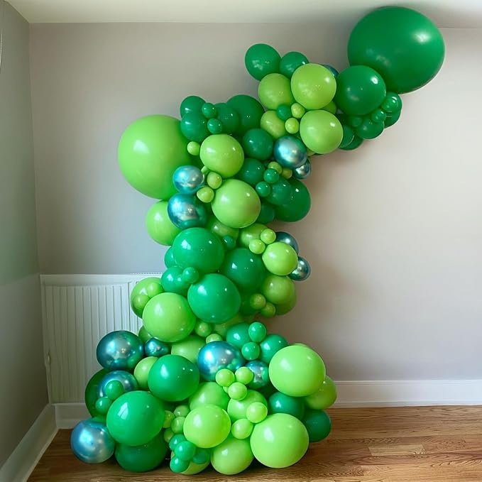 Green Balloons Different Shades Dark Emerald Hunter Forest Lime Metallic Green - Image 3