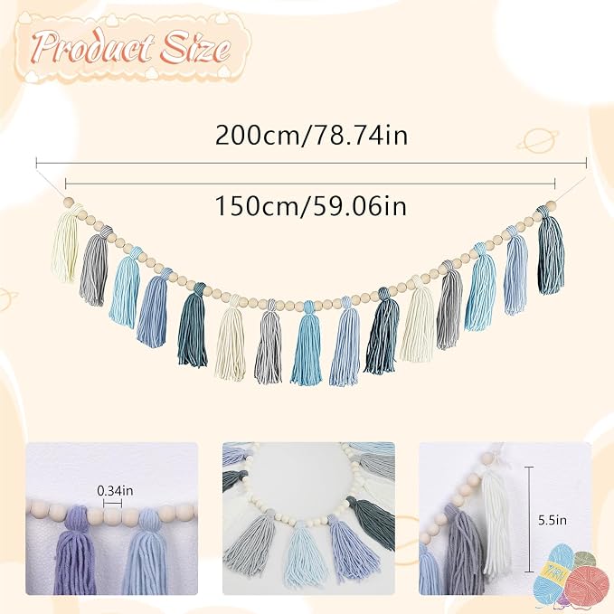 Boho Yarn Tassel Garland - Image 3