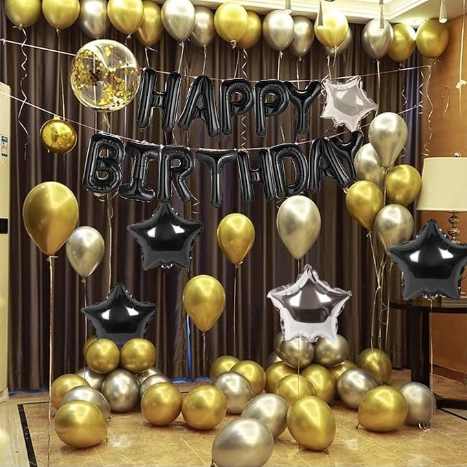 CANREVEL Happy Birthday Banner Decorations + Sign Balloons, - Image 6