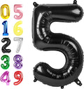 Number Balloons 40 Inch Black 4 Balloon by Argthjy