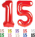 15 Balloon Numbers 40 Inch for 15th Year Old Birthday Decorations, Inflation by Mluchee