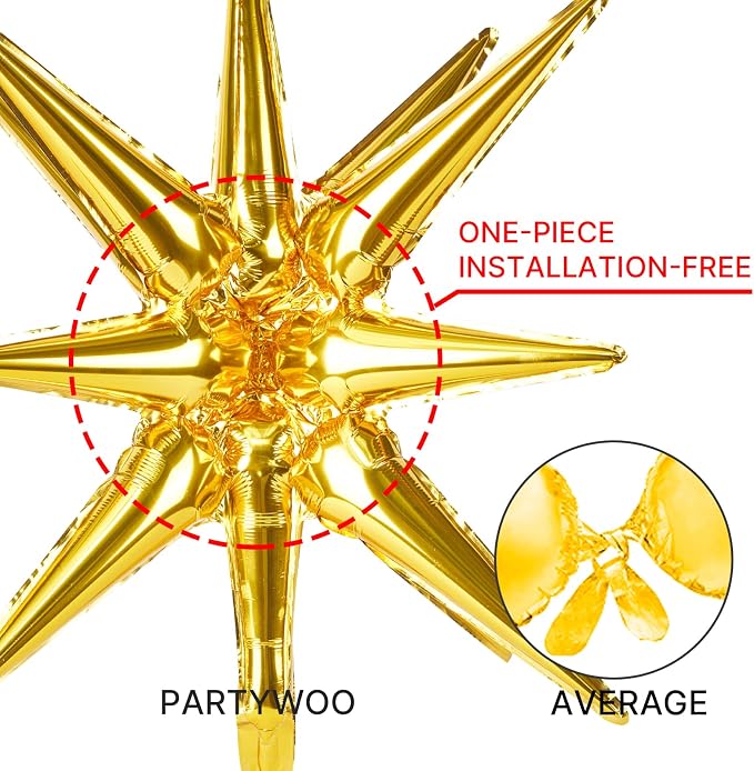 PartyWoo Metallic Gold Star Latex Balloon Arch Kit 110pcs Different Sizes | 18 - Image 5
