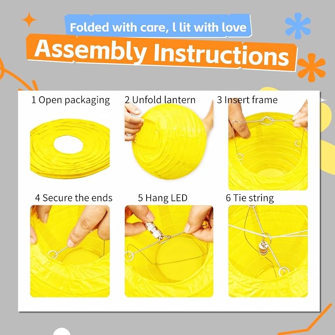 Yellow Chinese Paper Lanterns - Image 8