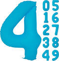 40IN Blue Birthday Number 4 Balloons Fluorescent Blue Balloon Foil Balloon | by YOIOZAIZAI