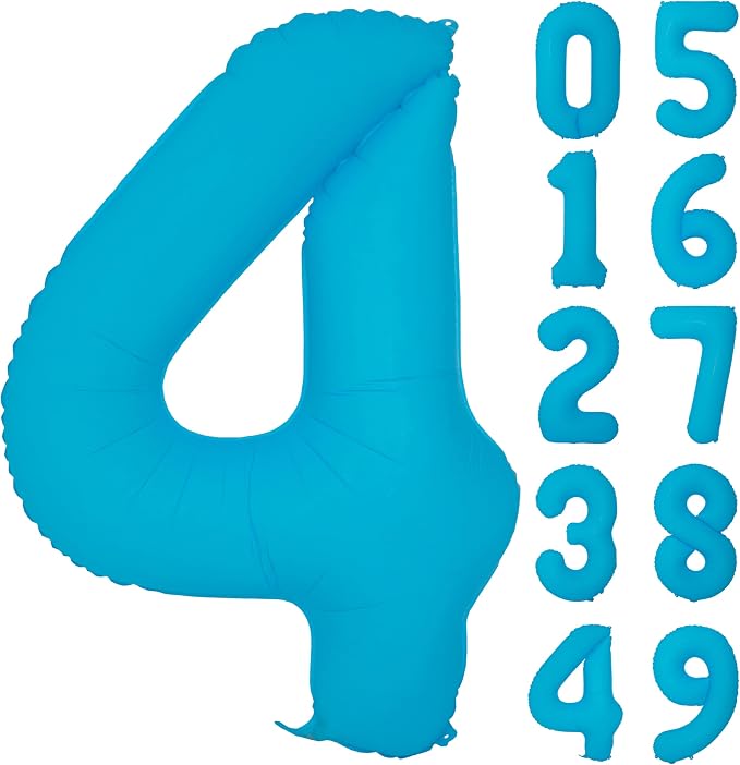 40 in Blue Number Balloon 4 Blue Fluorescent Birthday balloon Number 4 | Helium by Exquisitehighqualitypartydecorationstomeetyoureveryneed%EF%BC%81