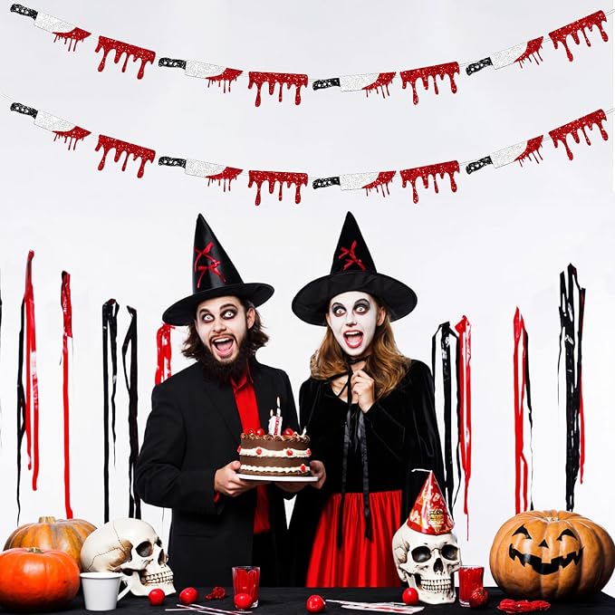 Glitter Knife Blood Drop Banner - Image 6