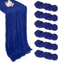 6 Pack Royal Blue Table Runner 10ft Boho Gauze Fabric Cheese Cloth Table Runner 35 x 120 Inch Rustic Sheer Runner for Romantic Wedding Decor Baby Shower Party Table Centerpiece Decorations