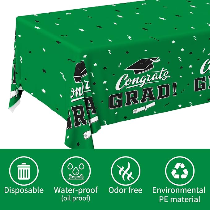 Graduation Party Decorations, Gongrats Grad Tablecover - Image 2