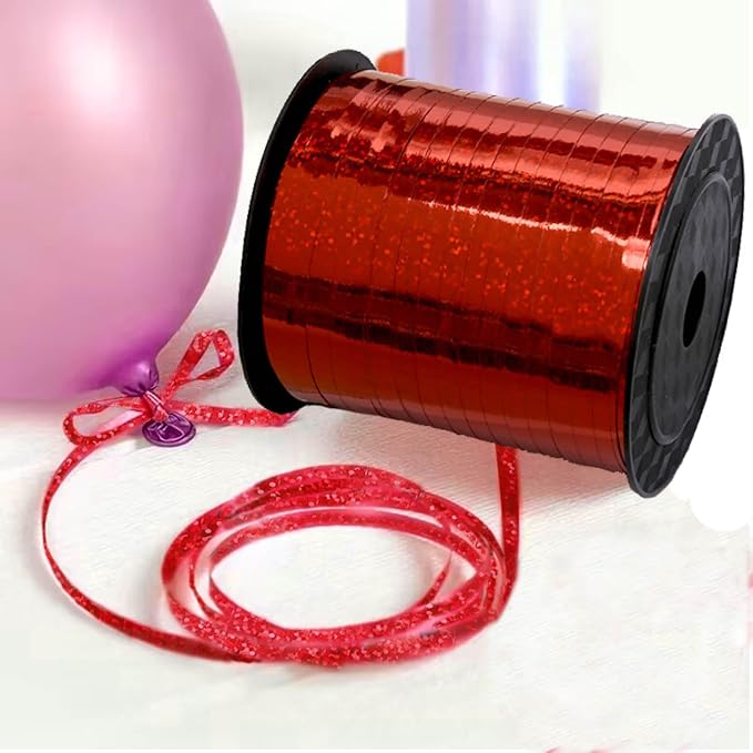 500 Yards Red Crimped Curling Ribbon Shiny Metallic Balloon Curling String-Gift - Image 4