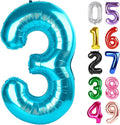 Light Blue Number 3 Balloon 40 Inch, 3rd Birthday Decorations Men Women | Foil by IWERP