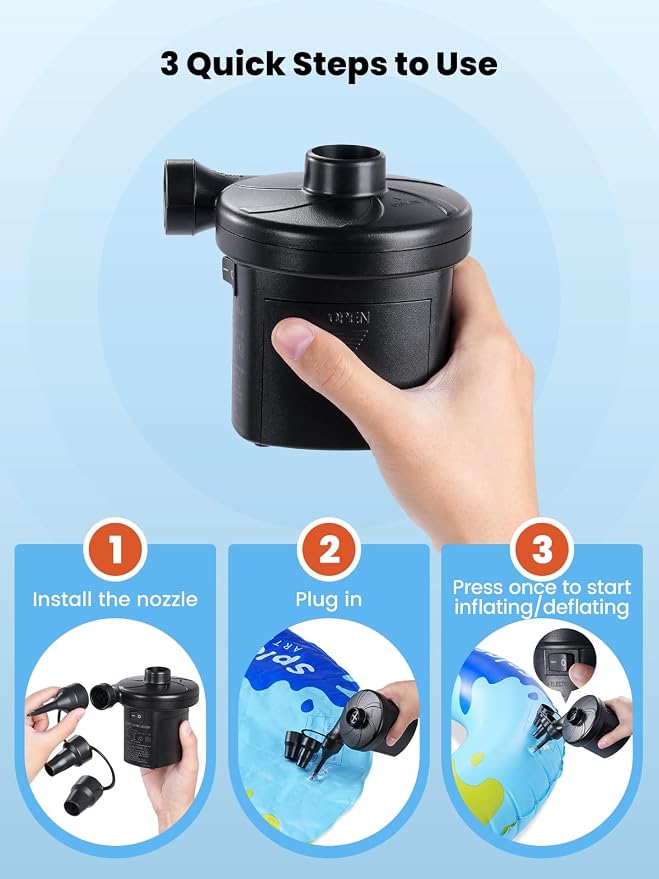 Dr.meter 3 Ways Powered Air Mattress Pump Electric Air Pump - Image 9