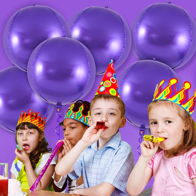Metallic Purple Balloons, 22 Inch Large Sphere Round Balloons - Image 6