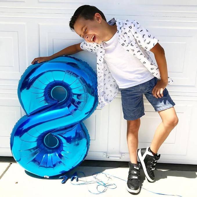 2 Balloon Numbers Birthday Decorations, 40In Dark Blue Balloons - Image 4