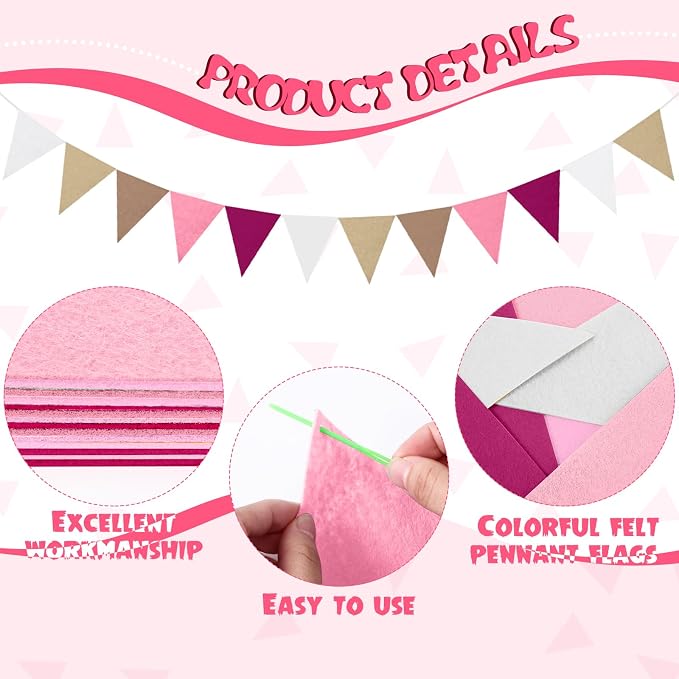 Irenare 9.8 ft Pom Pom Garland for Classroom Felt Rainbow Garland Back to - Image 3