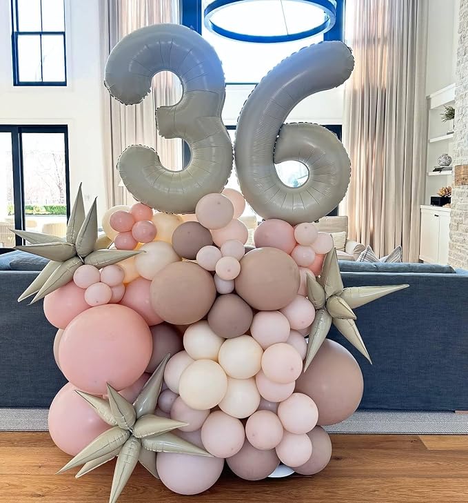 Cream Number 3 Balloon 40 Inch, 3rd Birthday Party Decorations Men Women | Foil - Image 4