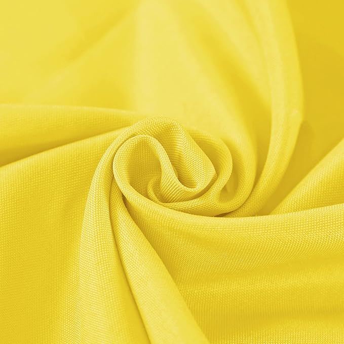 132 inch Round Tablecloth Washable Polyester Table Cloth Decorative Table Cover for Wedding Party Dining Banquet（132 inch, Yellow）